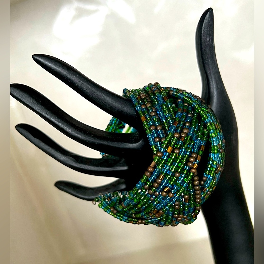 Blue & Copper Beaded Bracelet